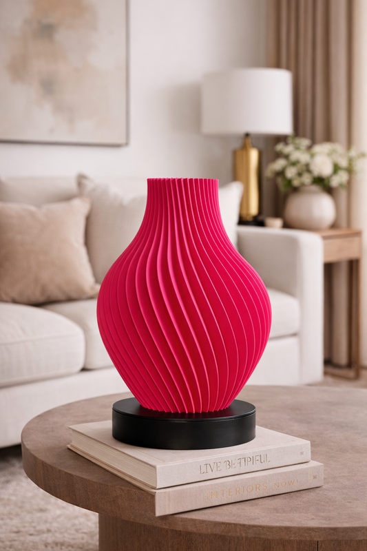 Spiraalvaas - mat oranje/roze