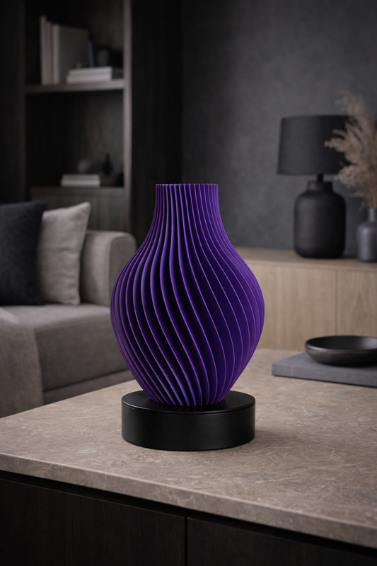 Spiraalvaas - mat zwart/paars