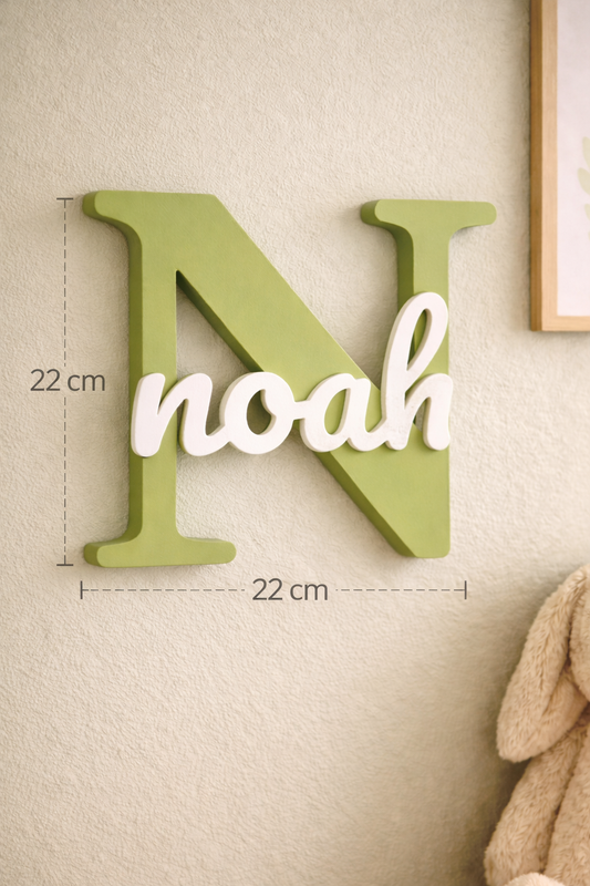 3D naambord - Matcha groen met wit