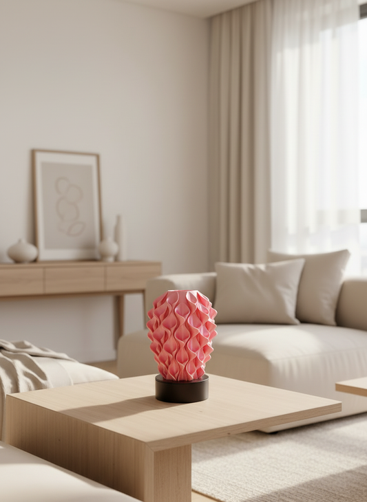 Bloeivaas - glans roze/geel