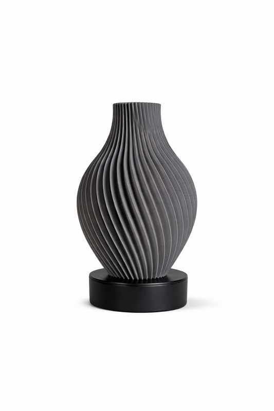 Spiraalvaas - mat wit/zwart