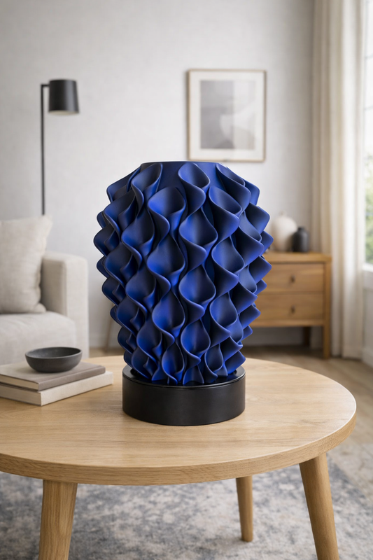 Bloeivaas - mat blauw/zwart