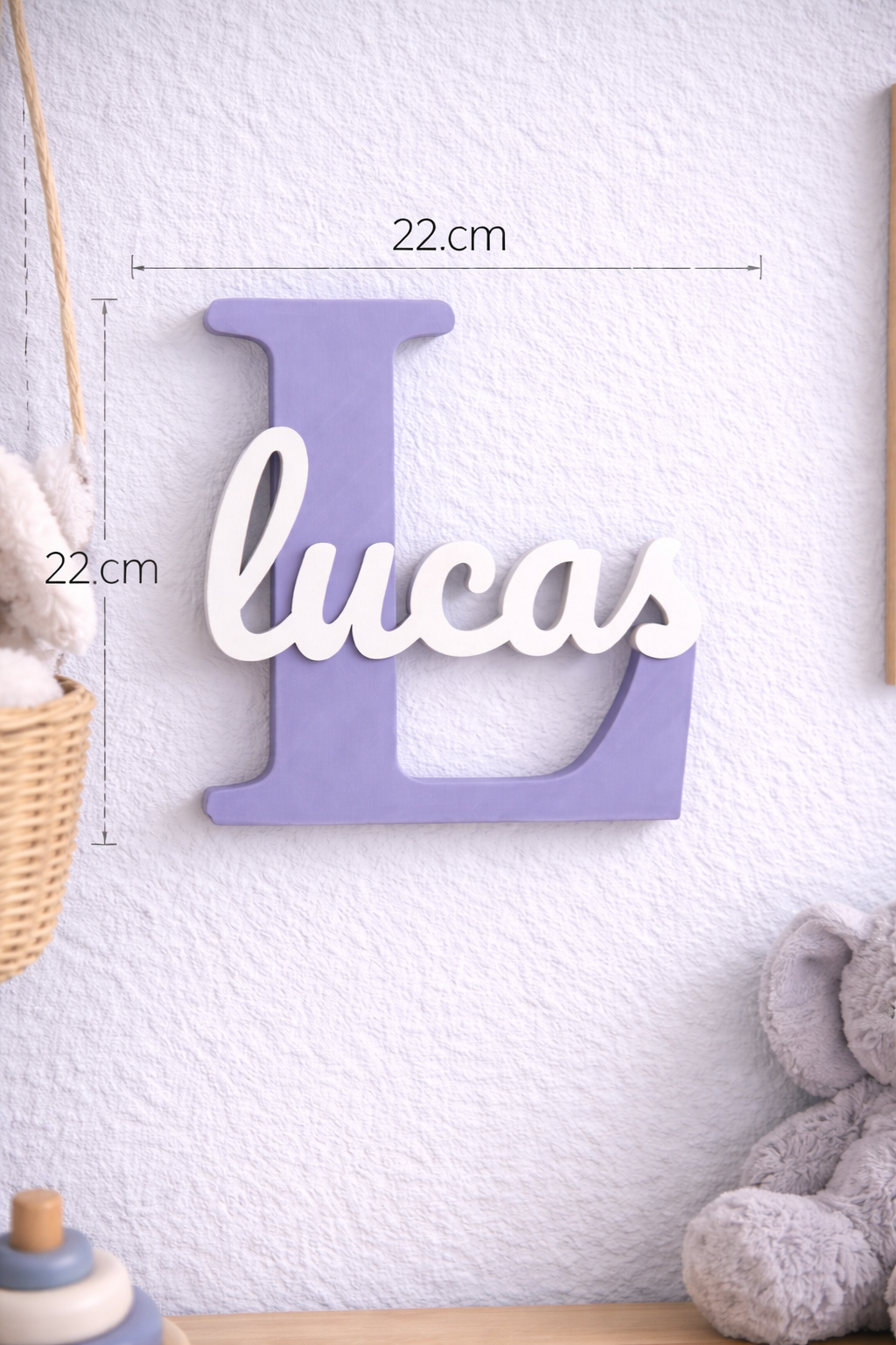 3D naambord - Voilet met wit